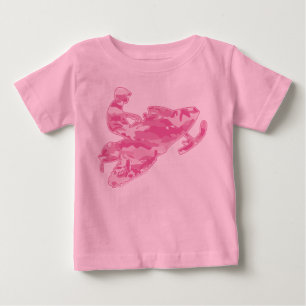 Pink Camouflage Snowmobile Baby T-shirt