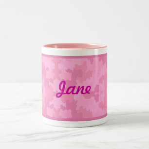 Pink Camouflage-Tasse personalisieren Zweifarbige Tasse