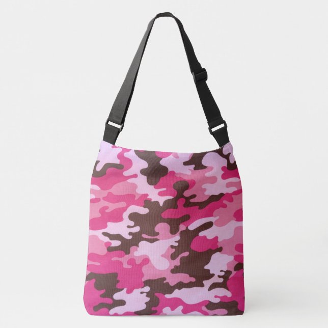 Pink Camouflage Tragetaschen Mit Langen Trägern (Vorderseite)