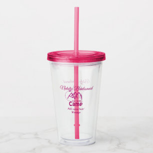 Pink Camp Bridesmaid geben Name Datum Jahr Bachelo Acryltrinkbecher