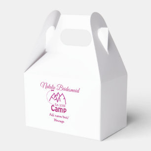 Pink Camp Bridesmaid geben Name Datum Jahr Bachelo Geschenkschachtel