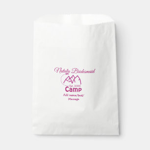 Pink Camp Bridesmaid geben Name Datum Jahr Bachelo Geschenktütchen