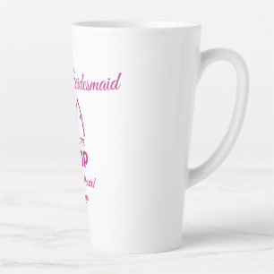 Pink Camp Bridesmaid geben Name Datum Jahr Bachelo Milchtasse