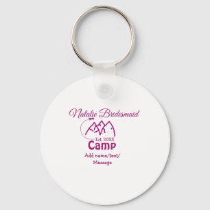 Pink Camp Bridesmaid geben Name Datum Jahr Bachelo Schlüsselanhänger