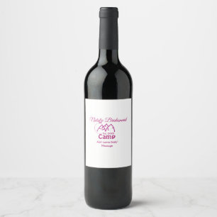 Pink Camp Bridesmaid geben Name Datum Jahr Bachelo Weinetikett