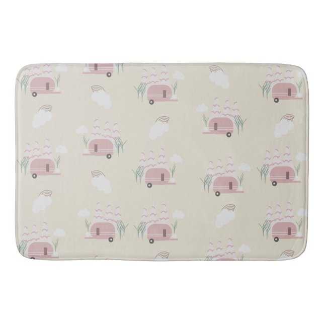 Pink Camper Earthy Pattern Badematte (Vorderseite)