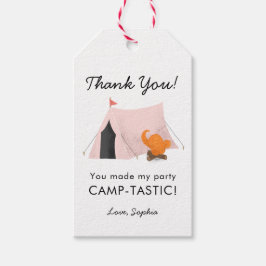 Pink Camping Geburtstagsparty Camp tastic Gefallen Geschenkanhänger