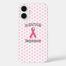 Pink Cancer Survivor Ribbon iPhone / iPad Fall