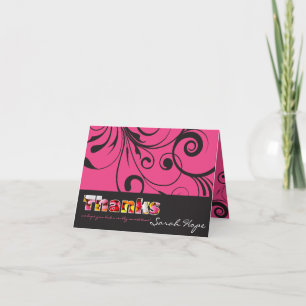 PINK CANDY Bat Mitzvah gefaltet danke Karte