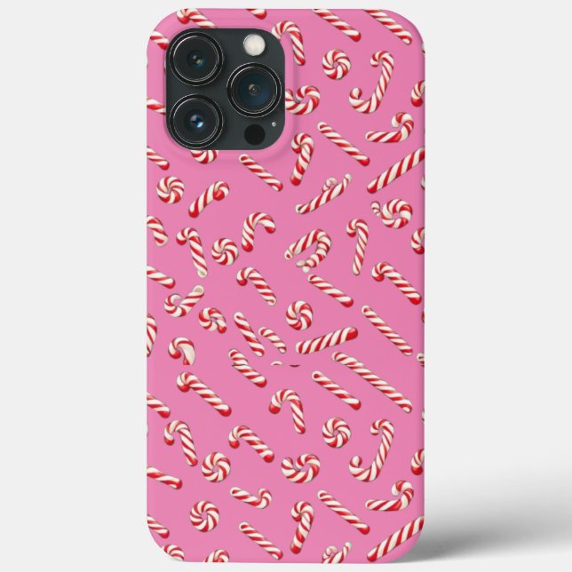 Pink Candy Cane Pattern Case-Mate iPhone Hülle (Rückseite)