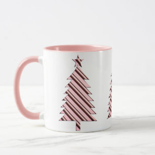 Pink Candy Cane Weihnachtsbaum Tasse