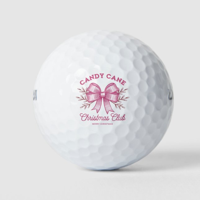 Pink Candy Cane Weihnachtsclub Weihnachten Saison Golfball (Vorderseite)