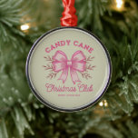 Pink Candy Cane Weihnachtsclub Weihnachten Saison Ornament Aus Metall<br><div class="desc">Pink Candy Cane Weihnachtsclub Weihnachten Saison</div>