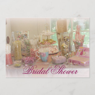 Pink Candy Display Photo Bridal Douche Invitation
