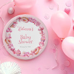 Pink Candy Frame Girl Baby Shower Pappteller<br><div class="desc">We know you can't wait to see your sweet little baby and this candy-themed Baby Shower design celebrates you and your little one in all pink glory!  A delicious bakery treat and candy pink frame surrounds your shower details in an oh so yummy way.</div>