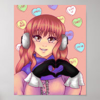 Pink Candy Heart Girl
