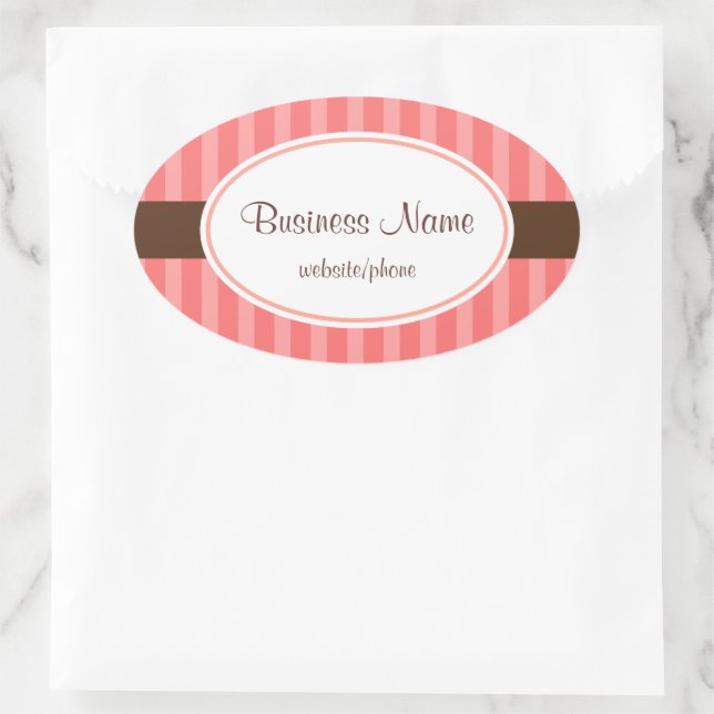 Pink Candy Striped Stickers (Tasche)