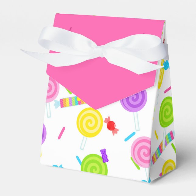 Pink Candy Sweet Leckerei Gefallen Boxen Geschenkschachtel (Vorderseite)