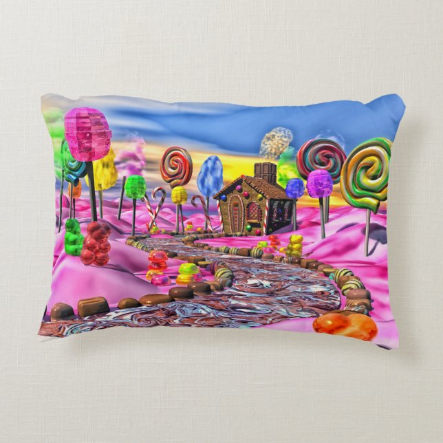 Pink Candyland Zierkissen (Rückseite)