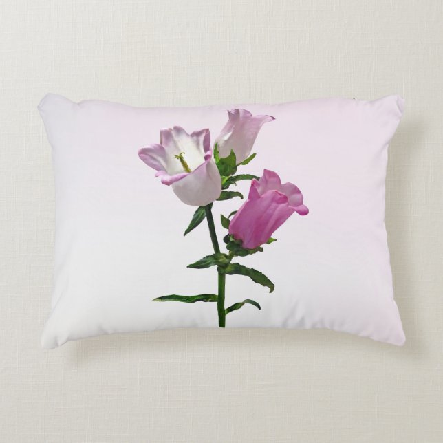 Pink Canterbury Bells Dekokissen (Vorderseite)