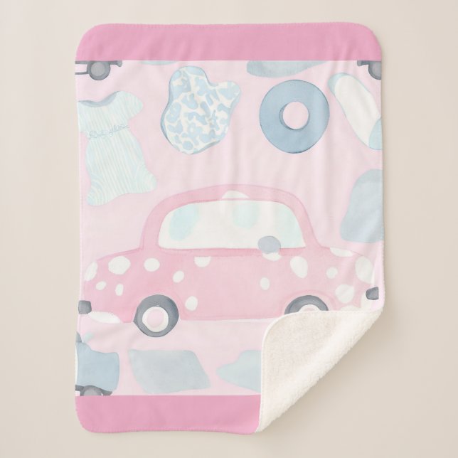 Pink car AI art  Sherpadecke (Vorderseite)