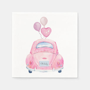 Pink Car Drive mit Babydusche Serviette