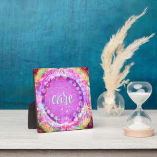 Pink Care Floral Inspirivity Easel Fotoplatte