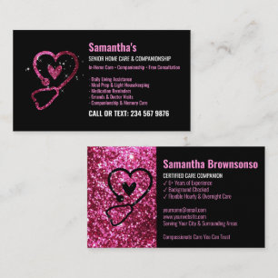 Pink Caregiver Senior Home Care Begleiter QR Visitenkarte