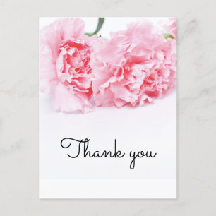 Pink Carnation Blume Danke Karte - elegant