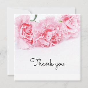 Pink Carnation Blume Danke Karte - elegant