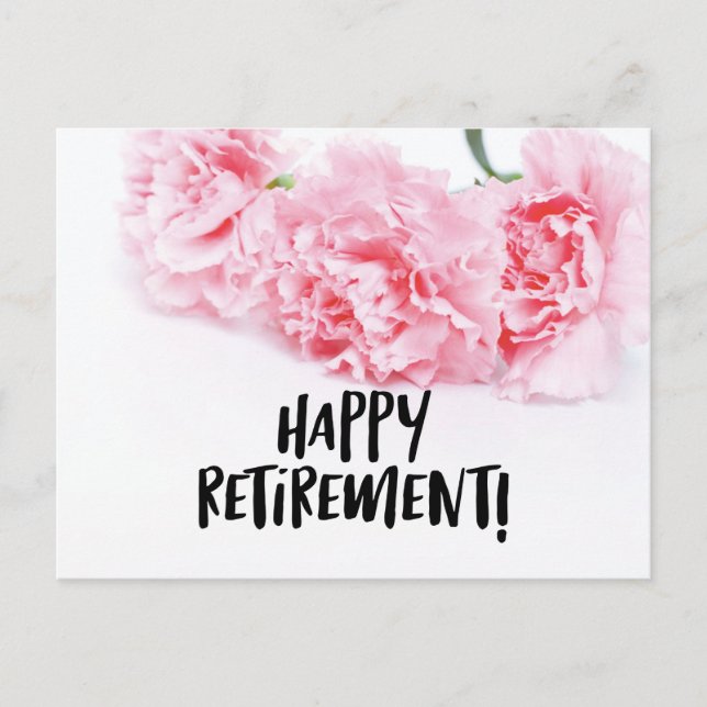 Pink Carnation Blume Happy Retirement  Postkarte (Vorderseite)