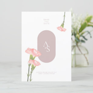 Pink Carnation Blume mit Pink Theme Wedding Invi Einladung