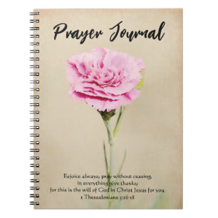 Pink Carnation Blume Prayer Journal Notizblock