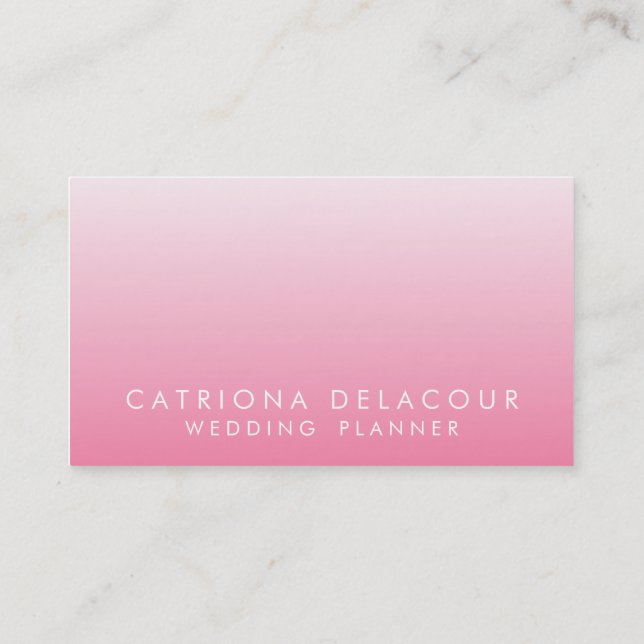 Pink Carnation Ombre Gradient Mod Business Card Visitenkarte (Rückseite)