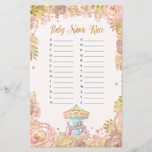 Pink Carousel Baby Name Race