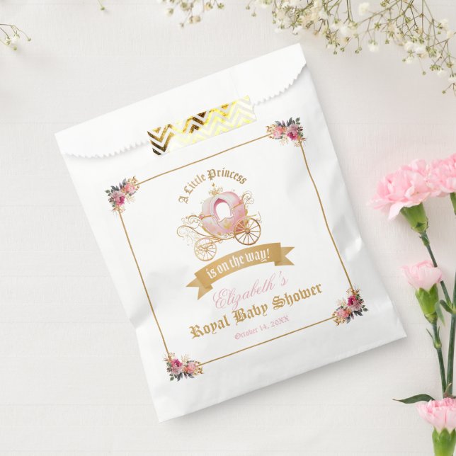Pink Carriage Princess Fairytale Baby Shower  Geschenktütchen (Versiegelt)