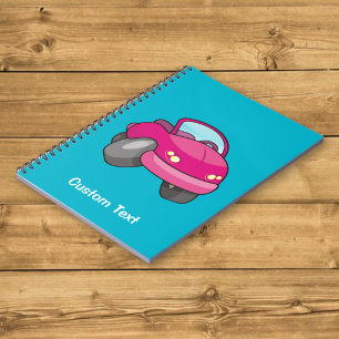 Pink Cartoon Car Notebook Notizblock