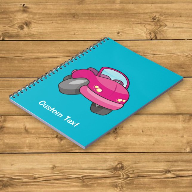 Pink Cartoon Car Notebook Notizblock (Von Creator hochgeladen)