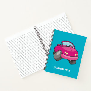 Pink Cartoon Car Notizbuch