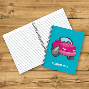 Pink Cartoon Car Notizbuch