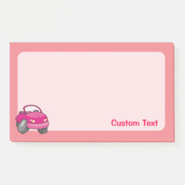 Pink Cartoon Car Post-it Klebezettel