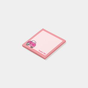 Pink Cartoon Car Post-it Klebezettel