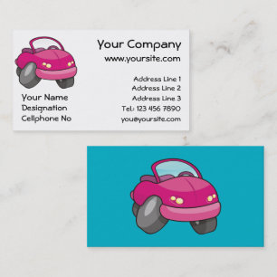 Pink Cartoon Car Visitenkarte