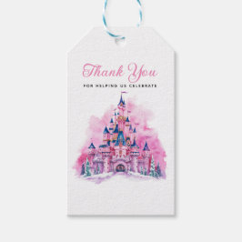 Pink Castle Watercolor 1. Geburtstag Vielen Dank Geschenkanhänger