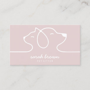 Pink Cat Dog Line Logo Tierbetreuer Visitenkarte