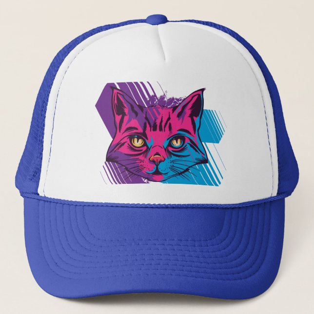 Pink Cat Face Truckerkappe (Vorderseite)