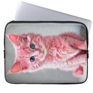 Pink Cat Foto Portrait Laptopschutzhülle