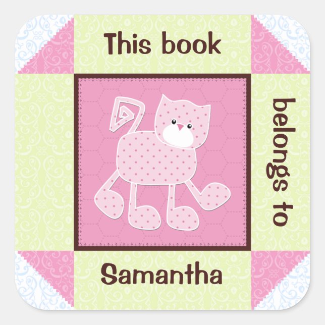 Pink Cat Imitate Quilbook Aufkleber (Vorderseite)