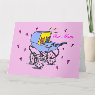 Pink Cat Mama Faltkarte Karte