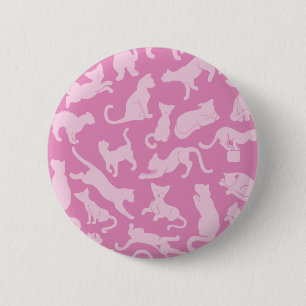 Pink Cat Pattern Button